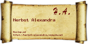 Herbst Alexandra névjegykártya